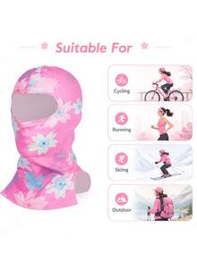 Musion 1/2pcs Women's Floral Print Balaclava, Exquisite Flower Pattern Full Head Cover, Lightweight Quick-Dry Breathable Elastic Helmet Liner, Suitable For Cycling, Motorcycle And Outdoor Activities - Multicolor - View 6