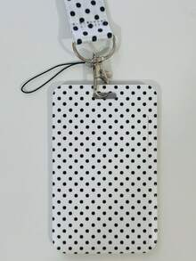 Fashion Polka Dot Print Card Holder Pendant Bag, Charming Keychain Wallet, Business Credit Card Holder, Unisex Minimalist Design - Multicolor - View 14