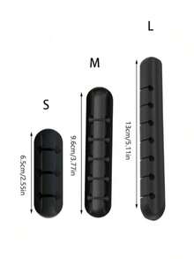 Desktop Cable Organizer Clip, Snap Design, 3/5/7 Holes, Compact And Portable, Enhanced Adhesive, Suitable For Fixing Data Cables, Organizing Cables, Compatible With School, Home, Office, Back To School Dorm Essentials, Office Supplies, Desktop Cable Organizer - Black - View 5