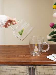 1 buah Mug Kaca dengan Pohon Natal Terintegrasi, Pegangan Berlian Berkilau, Peralatan Makan Liburan yang Istimewa, Cocok untuk Teh Sore, Teh Hitam dan Teh Herbal, Cangkir Latte Art Kedai Kopi, Hadiah Dekorasi Liburan - MultiWarna - View 11