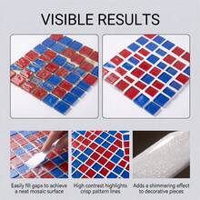 Mosaic Crystal Grout Filler, Tile Grout Waterproof Anti-Mold Grout Filler, With Crystal Particles For Sparkling Effect, Stable Color And Fade-Resistant, Tear-Resistant And Durable After Curing, Stable Size After Drying, Compact And Easy To Store, Helps Create Neat And Beautiful Mosaic Works. Gift For Family And Friends, Back To School Gift, Christmas Gift - A - View 11