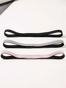 1pc Sports Yoga Headband Set, Sweat-Absorbent Elastic Thin Silicone Fashion Headband, Non-Slip Design (Random Black, Grey, Pink) - Multicolor - View 1