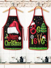1/2/4pcs Christmas Apron, Fun Apron, Suitable For Kitchen Cooking, Festivals And Parties. It's Also A Great Gift To Give To Friends. - Multicolor - View 5
