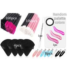 428/214pcs Disposable Makeup Tools Set, Includes Palette, Eyelash Brush, Lip Brush, Hair Clips (Random Color) And Storage Box. This Set Covers Various Makeup Brushes And Makeup Tools. - Multicolor - View 10