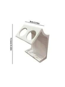 1 pieza Soporte para cepillo de dientes sin taladro, almacenamiento integrado de cepillo de dientes y pasta de dientes, instalación adhesiva fácil, resistente al agua y estable, accesorio organizador de almacenamiento de pared para baño - Blanco - Ver 9
