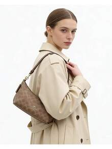 Coach Caitlin 24 Classical Monogram Shoulder Bag For Women Hobo Purses With Coin Pocket And Adjustable Strap - Brown - View 5
