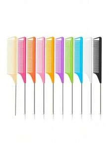CHIGO 30/12/10/1pc Set Professional Straight Comb/Sectioning Comb/Parting Comb/Stainless Steel Straight Comb/Anti-Static Comb: Multi-Functional Comb, Suitable For Normal Hair, Create Candy-Colored Hairstyles, Perfect For Hairstylists, Halloween, Christmas Gift For Girls - Multicolor - View 9