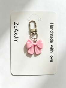 1pc Cute Bowknot Keychain Pendant, Women's Bag Decoration Charm, Versatile Daily Car Key Ring - Multicolor - View 7