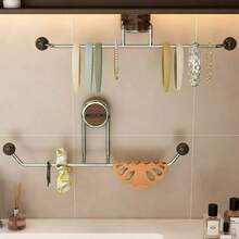 1pc Bathroom Suction Cup Storage Rack For Hair Ties, Hair Accessories, Hair Clips, Headbands, Hair Ropes, Jewelry Storage Organizer - Multicolor - View 6