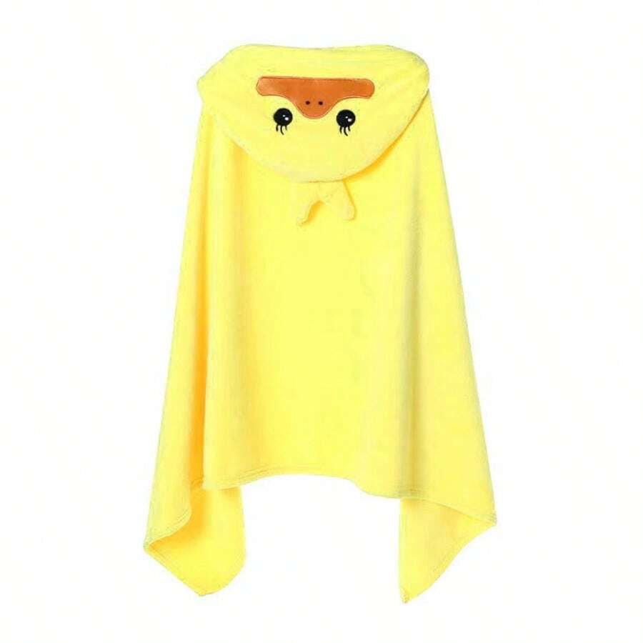 1pc Cartoon Hooded Toddler Bath Towel, Baby Bathrobe, Perfect For Bathroom, Bedroom, Beach Or Home Use