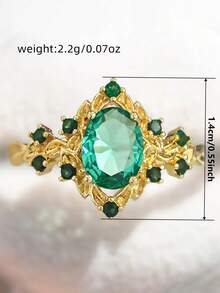 1 chiếc nhẫn nữ đính đá Cubic Zirconia phong cách vintage, trang sức cho đám cưới, đính hôn, tiệc tùng, quà tặng Valentine - 1 # - Xem 5