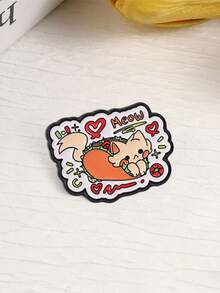 Taco Cat Enamel Pin Funny Food Pet Cartoon Lapel Badge For Backpack Jacket Decor - Multicolor - View 8