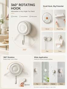 4pcs Self-Adhesive Wall Hooks, Wall Storage Hooks, Towel Hooks, Key Hooks, Towel Rack, Key Rack, Coat Rack, Wall-Mounted Storage Hooks, Bathroom Hooks, Kitchen Utensil Storage, Drill-Free Hooks, Waterproof Hooks, Bathrobe Hooks, Room Decoration, Home Decor, Heavy-Duty Self-Adhesive Hooks, Waterproof, Oil-Resistant, Suitable For Bathroom Shower, Kitchen, Strong Adhesive Hooks, Behind-Door Hooks, Multi-Function Storage Rack, Seamless Wall Hooks, Rust-Proof, Suitable For Home Life, Perfect For Kitchen And Bathroom, Living Room - Multicolor - View 6