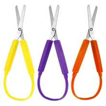 3pcs Mini Ring Scissors, Macaron Color Plastic Scissors, Suitable For DIY Paper Crafts, School Art Projects, Creative Stationery, Smooth Cutting, Left And Right Handed Self-Opening Scissors, Office And Home Use, Mixed Colors, Back To School Supplies - A - View 8