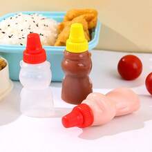 12/6/4/2pcs Bear-Shaped Squeeze Bottles, Sauce Dispenser, Portable Condiment Container, Lunch Box Accessory, Kitchen Gadget, Suitable For Ketchup, Honey, Salad Dressing, Chili Sauce - Multicolor - View 3