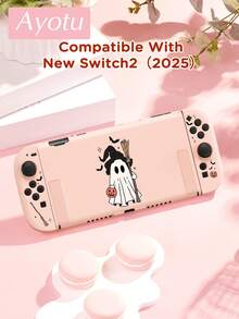 Ayotu Pumpkin & Bat & Ghost Theme Switch Protective Case, Compatible With New Switch 2 (2025)/Switch NS/Switch OLED, Can Be Used On Docking Station Without Removing Protective Case, Universal Game Controller Protective Cover, Switch Game Accessories, Anti-Drop Anti-Scratch, Halloween Theme & Birthday Gift. - View 5