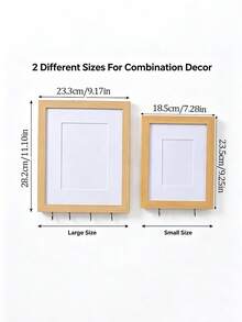 1pc Multifunctional Hanging Photo Frame With Metal Hook, Faux Wood Wall Key Storage Photo Frame, Suitable For Entryway, Living Room Wall Decor - Hanging - View 7