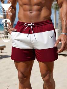 Men's Summer Beach Shorts Swim Trunks, Triangle Brief Lining Style, Pool Gear - Multicolor - View 2