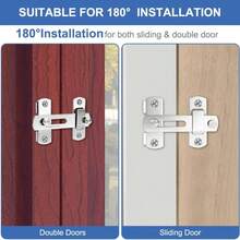 2pcs Brushed Stainless Steel Sliding Door Bolt Lock, Door Latch, Suitable For Garden Door, Window, Bathroom, Bedroom Sliding Door, Includes Installation Screws - DD - View 9