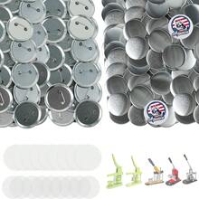 200 Sets (800 Pcs Total) 2.25 Button Maker Supplies, 58mm / 2.28 Inch Button Supplies Buttons Parts, 2.25 Inch Metal Blank Badge Parts With Blank Paper For Buttons Maker Machine Pin Maker - A - View 1