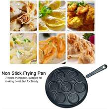 Pacilack 7-Hole Frying Pan - Egg & Pancake Skillet - Non-Stick Cookware - Flat-Bottomed Pan Ideal For Frying Eggs And Burgers - Breakfast Tool - Suitable For Home, Outdoor, And RV Use - View 9