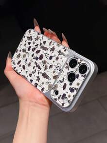 1pc Silver Colorful Tree Branch & Flower Pattern Full Coverage Lens Protection Anti-Drop Anti-Collision Personalized Phone Case Compatible With Iphone 16 Pro Max/17/16/15/14/13/12/11/Air - Multicolor - View 5