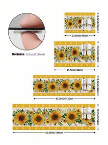 1/2pcs Autumn Sunflower Pattern Vintage Diatomaceous Earth Bath Mat, Super Absorbent, Non-Slip, Perfect For Bathroom, Kitchen And Dining Room, Quick Dry, Ideal Home Decor And Bathroom Mat Gift, Holiday Gift! - Multicolor - View 8