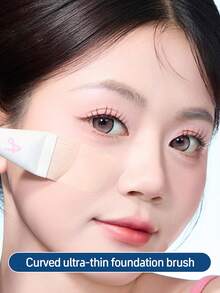 Amortals 3件組化妝工具套組，可愛卡通印花粉撲與扁平底妝刷，附收納盒，柔軟親膚可重複使用，適用液態底妝與定妝，熱門流行化妝配件 - 淺藍色 - 查看 2