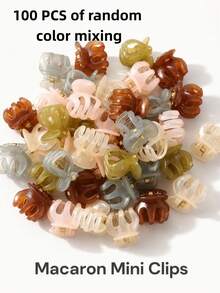 30/50/100pcs Macaron Color Mini Hair Claws, Non-Slip Bangs And Loose Hair Clips, Suitable For Girls And Women - Multicolor - View 7