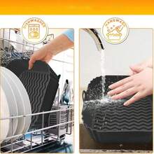 2pcs Air Fryer Baking Pan Liners, Reusable Air Fryer Liners (8inch), Easy To Clean Kitchen Accessories, Black 2pcs - View 5