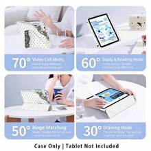 Polka Dot Lace Pattern Painted Effect Tablet Protective Case With Stand, Compatible With Honor 8/9/10/X8/X8A/X9/X8Pro/X9Pro/ MatePad SE 11 Inch/MatePad 11 Inch/11.5 Inch/MatePad Pro And More/Apple 10th Gen/11th Gen 2025 (A16)/ Galaxy Tab A7/A9 And Other Popular Models - Style 17 - View 9
