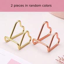1pc Heart-Shaped Metal Phone Stand, Minimalist Iron Art Desktop Base, Creative Multi-Function Smartphone, Business Card And Desktop Decoration Display Rack - One Size Fits All - View 13