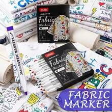 24/12 Colors Fabric Markers, Colorful Marker Pen Set, Permanent Fabric Paint - For T-Shirts, Bags, Textiles, Canvas, Canvas Bags, Shoes, Pillowcases, Etc. - Multicolor - View 3