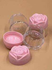 1/12/24/36pcs Plastic Cosmetic Cream Containers Empty Round Transparent Jars With Rose Lid Reusable Empty Cream Jars Mini Cosmetic Containers Suitable For Cream, Lotion Plastic Cosmetic Container Jars Empty Cream Containers Travel Cream Containers 20g - Multicolor - View 5