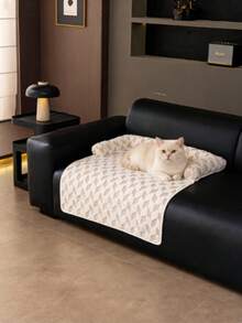 1pc Herringbone Jacquard Pet Sofa Cushion Pad, Non-Slip Scratch-Resistant Sofa Protector, Multi-Scene Cat Dog Sleeping Mat, Universal For Car, Indoor, Outdoor, Sofa Cover - Khaki - View 1