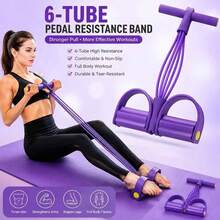 Dây kháng lực đàn hồi 4/6 ống - Dây kéo đa năng cho yoga, thể dục và giãn cơ - Phù hợp cho bụng, eo, cánh tay, chân - Máy kéo bàn đạp cao su tập thể dục và thể hình - Độ căng trung bình - Hoàn hảo cho Năm mới, Lễ Phục sinh, Giáng sinh - Nhiều màu - Xem 2