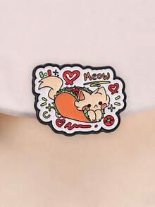 Taco Cat Enamel Pin Funny Food Pet Cartoon Lapel Badge For Backpack Jacket Decor - Multicolor - View 2