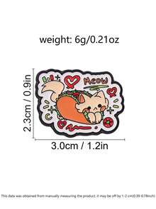 Taco Cat Enamel Pin Funny Food Pet Cartoon Lapel Badge For Backpack Jacket Decor - Multicolor - View 3