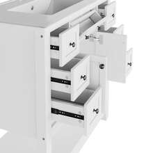 Bathroom Vanity Made Of Wood With 6 Drawers With Storage Foldable White - White - View 7