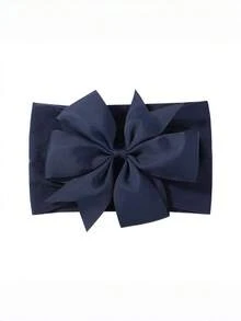 1件嬰兒大蝴蝶結髮箍，柔軟高彈力尼龍寬版髮箍，適合日常配戴、派對 - 彩色 - 查看 12