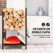 Outsunny Racks de Lenha - Bege - Ver 2