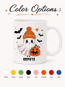 Personalized Halloween Mug, Spooky Gift, Customized Cute Ghost Halloween Mug, Spooky Ghost Mug Gift, Customized Halloween Mug - Multicolor - View 6