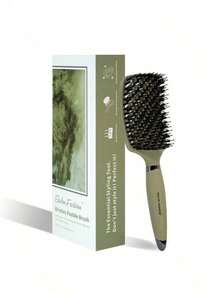 1pc Boar Bristle Anti-Static Scalp Massage Hollow Styling Comb Hair Salon Tool Gift - Multicolor - View 4