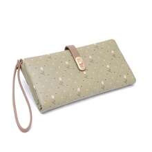 PRETTYZYS 1pc Green Long Wallet Fashion Print Bifold ID Window Multi-Card Slot Card Holder Wallet Coin Purse Bill Large Capacity Multi-Function Phone Wallet Handbag Wrist Strap Student Coin Purse Business Daily Travel Christmas Gift Valentine's Day Gift All Season Back To School - Green - View 9