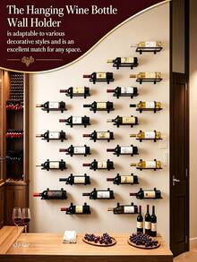 Industrial Style Iron Square Wine Rack, Space-Saving Wall-Mounted Wine Storage Shelf, Restaurant Bar Decor Wine Bottle Holder - View 5