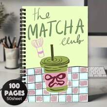 Vintage Japanese Matcha Tea Ceremony Illustration A5 Spiral Notebook, 50 Sheets 100 Pages, For Office, Classroom, And Meeting Records, Portable Notepad And Diary For Professionals, Creative Gift - One Book (50 Pages, 100 Pages) - View 12