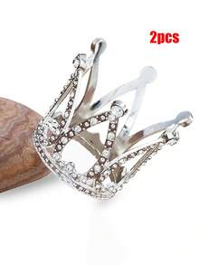 1/2/3/5pcs Mini Metal Crown Cake Toppers, Princess Crown Cupcake Decorations, Suitable For Women, Royal Theme Party Supplies, Applicable For Wedding, Bridal Shower, Birthday Gift, Valentine's Day, Holiday, Bouquet Decor - Multicolor - View 14
