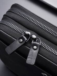 SHABILI Men's Shoulder Bag, Business Casual Versatile Practical Crossbody Bag, Large Capacity Multi-Compartment Portable Everyday Bag - Black - View 7