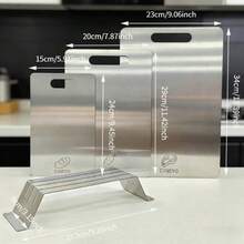 Titanium Alloy Double-Sided Chopping Board Set (Including Chopping Board Rack)Chopping Board,Chopping Board Set,Kitchen Accessories, Suitable For Cutting Fruits, Vegetables And Bread. Suitable For Kitchens And Picnics, It Is Easy To Clean And Store. - View 4