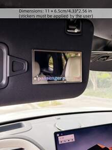 1PC "Passenger Princess" Sticker Fashion Creative Car Sun Visor Seat Back Makeup Mirror High Definition Grooming Mirror - Multicolor - View 2